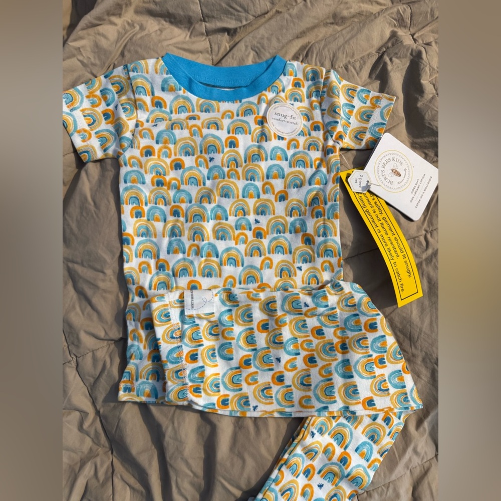 Burt's Bees Blue and Yellow Kids Pajama Set